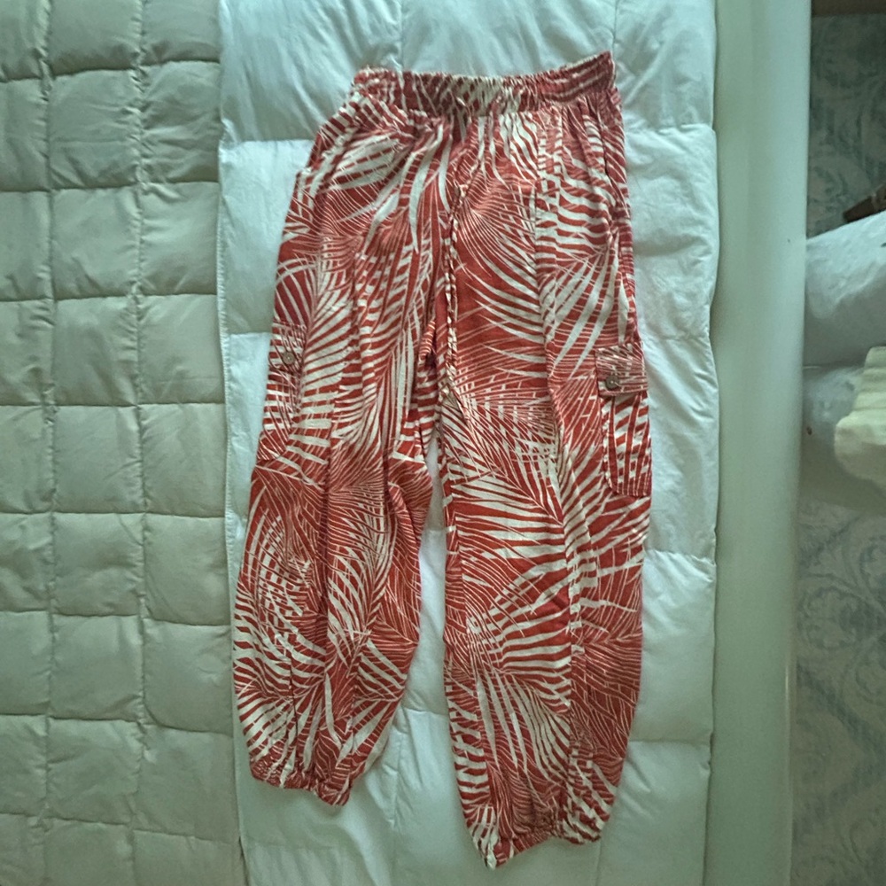 Panama Jack Women's orange and white summer beach pant